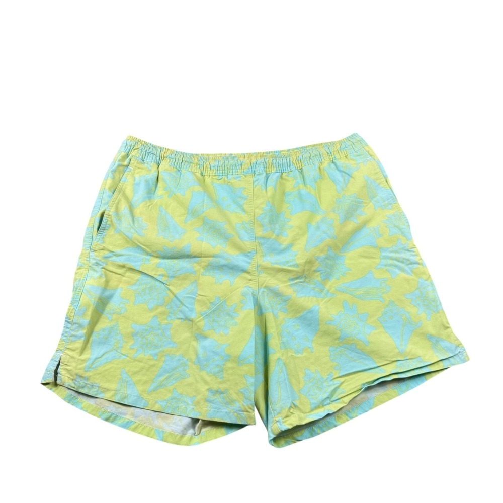 Lilly Pulitzer Mens Green Blue Vintage Skull Shell Print Swim Trunks Size M